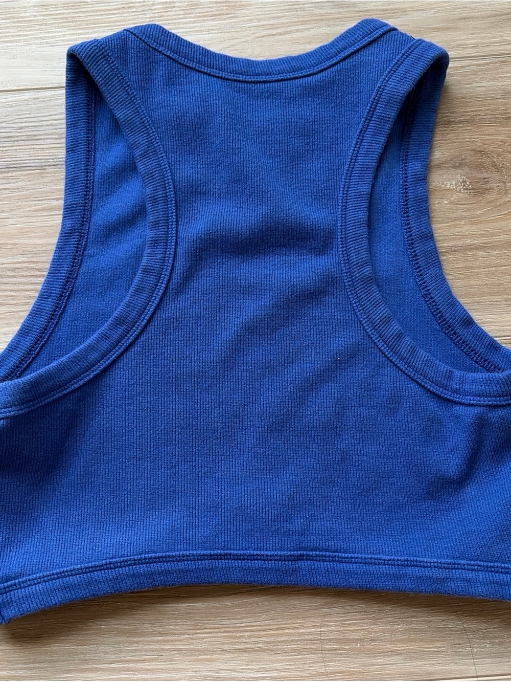 Amazon Blue Ribbed Cropped Tank - Picture 2 of 2